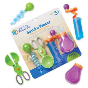 Learning Resources Sand & Water Fine Motor Tool Set (4 Unique Tools for Hand Strength Coordination)