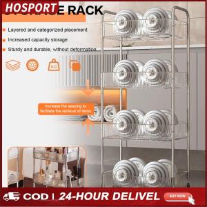 4 Tier Rolling Trolley Storage Rack with Hanging Basket Bathroom Shelf Transparent Rolling Cart for Kitchen Bathroom