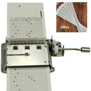 GOXBERK 15/30 Tông màu Cơ chế hộp nhạc Quay bằng tay Tự sáng tác nhạc Hộp nhạc bằng băng giấy Cơ khí Dễ sử dụng Hộp nhạc quay tay Quà tặng sáng tạo