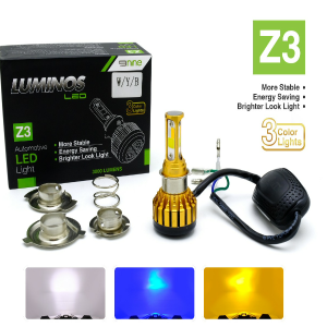 LAMPU DEPAN LED MOTOR LUMINOS Z3 TIGA WARNA (WHITE-YELLOW-BLUE)