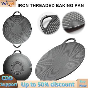 【Vodool Auto Center】11.8 Inch Cast Iron Griddle for Outdoor Cooking Non Stick Surface Perfect for Camping and Picnics