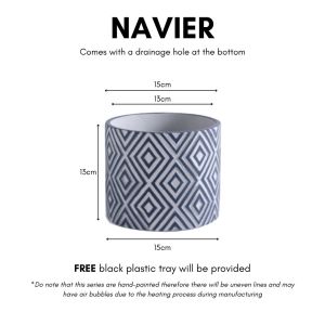 Modern Geometric Concrete Flower Pot Planter - Decorative Aesthetically Functional Pot with Pot Tray for Living Room Styling & Indoor Plants