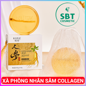 Xà Phòng Nhân Sâm Collagen Amino Acid KUGE Cục 80gr – Sử Dụng Đa Năng Làm Sạch Da Mặt & Body Dưỡng Da Sáng Mịn Dưỡng Ẩm Làm Da Mềm Mại