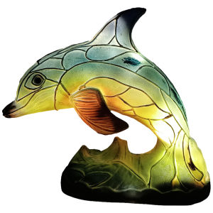 Resin Animal Table Lamp with Colorful Stained Finish for Indoor Home and Office Lighting