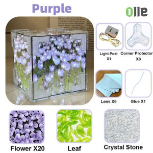 ทิวลิปไฟกลางคืน เซตทํากิ๊ฟ diy ทิวลิปไฟกลางคืน ถุงของขวัญตื่นเต้นอะคริลิค LED ตกแต่งโคมไฟกลางคืน โคมไฟตั้งโต๊ะดอกไม้ของขวัญ ดอกไม้ปัจฉิม ของขวัญปัจฉิม