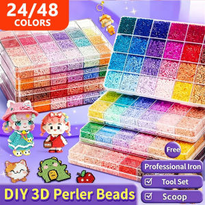 DIY Perler Beads Fuse Beads Kit DIY for Kids Adults 3D Puzzle Set Toy 5mm 2.6mm