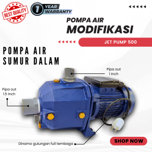 Jual pompa air modifikasi TIPE jet pump 500 pompa sumur dalam semburan kencang hemat listrik FREE PACKING KAYU