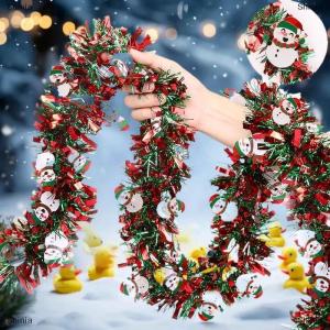 [COD] Shinia ริบบิ้นดิ้นยาว2เมตรสำหรับตกแต่งงานปาร์ตี้ในบ้านต้นคริสต์มาสแบบทำมือริบบิ้นตกแต่งพวงหรีดซานตาคลอส