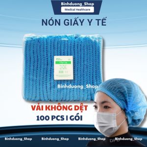 Nón giấy trùm tóc PT Medical con sâu xanh dùng trong Spa Y tế (bịch 100 cái)