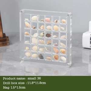 36 64 100 Grid Magnetic Tempat Kerang Akrilik Kotak Seashell Wadah Kerang Akrilik