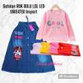 new SETELAN SWEATER IMPOR & ROK rawis JEANS hello kitty NAVI ANAK PEREMPUAN UMUR 4-10 THN  JAMIN BAGUS  HALUS DAN LEMBUT. 