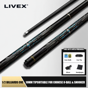 Carbon Fiber Technology Billiard Cue 10mm Small Tip Pro 1/2 Jointed Pool Cue for Precision 9-Ball & Rotation Complete Pro Kit with Hard Case COD