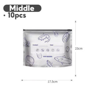 50Pcs Thickened Aluminum Foil Food Bag-Leakproof Stand Up Freezer Zip Lock Fresh-keeping Storage Bag