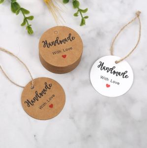 Hang Tag Kartu Ucapan Terima Kasih Handmade Souvenir Hampers 1 Pack Isi 100 Pcs