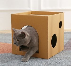 Cat Grocer 46cm Cat Wooden House Tahan Lama  Wood Box Lego Cat House Wooden House Wood Cage Rumah Kucing Kotak