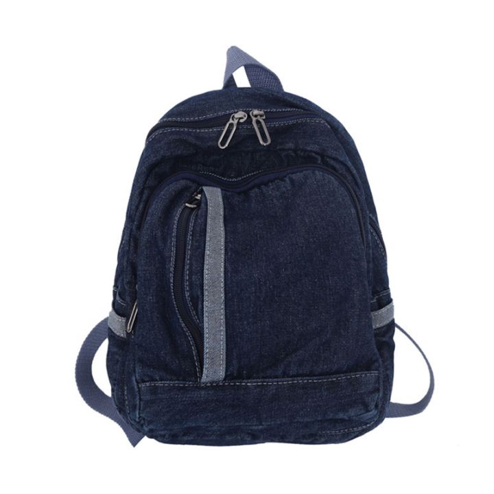 Creative Blue Jean Backpack Denim Daypack Travel Rucksack