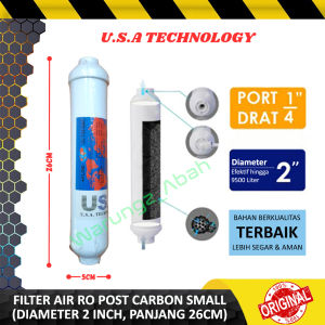 REFILL WATER PURIFIER POS POST CARBON KARBON CARTRIDGE KARTRIDGE KARTRID CATRIDGE FILTER SEDIMEN SARINGAN AIR ACTIVATED POS POST CARBON KARBON AKTIF KECIL SMALL REVERSE OSMOSIS 2" 2 INCH PENJERNIH PENGHILANG PENYARING BAU KOTORAN AIR MINUM MINERAL RO