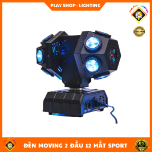 Đèn Laser Moving 12 Mắt 2 Đầu Độc Lập Sử Dụng Cho Sân Khấu Bar Phòng Karaoke..