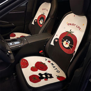 Car Seat Cushion Universal Cute Plush Seat Cover Comfort Cartoon Car Interior Decoration