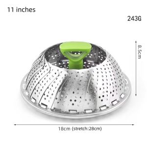 Stainless Steel Folding Steamer Vegetable Basket Steamer Tray Steam Rack Retractable Egg Steamer