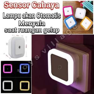 Lampu Tidur Dinding kamar Rumah Lampu Kotak Sensor Cahaya Hemar Energi untuk Hiasan Dinding Dekorasi Rumah Lampu Otomatis Hidup Mati