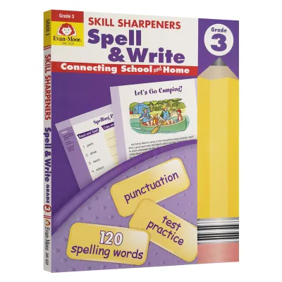 Evan-Moor Skill Sharpeners Spell & Write Grade 3 Exercise Book California Learning Assistant