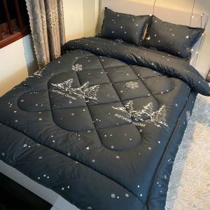 ❣️Bộ 5 món chăn phao ga gối poly cotton (1ga+2 vỏ nằm+1 vỏ ôm+1 chăn phao) ❣️- đủ mẫu mã - có bán lẻ 1 chăn cùng mẫu - [Cây thông đen]