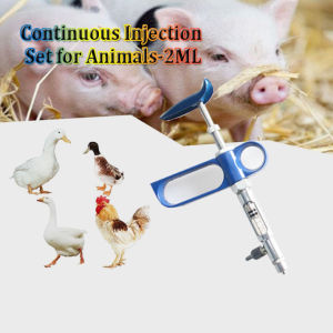 2ml Pet Automatic Continuous Syringe Adjustable Veterinary Syringe Vaccine Injector Syringe