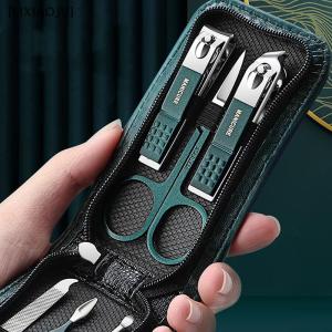 [3-Day express delivery] 6 Pcs Portable Luxury Manicure Sets Pedicure Kits Bright Black Nail Clipper Set Personal Care Tools Eyebrow Scissors