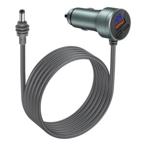 Bright Digital Display Car AC adapter USB C Cable For Potential Monitoring And Rapid Charging