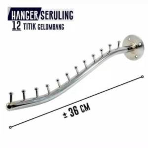 Hanger baju suling tembok 12 paku belalai