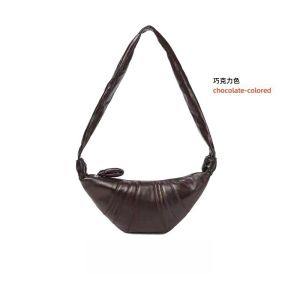 le Túi sừng bò da thật đeo vai đeo chéo túi đeo ngực túi croissant túi kẹp nách da thật phong cách độc đáo túi baguette túi bánh bao.