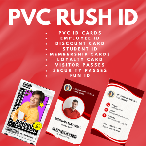 PVC ID - Company ID School ID Fun ID Membership ID Visitor ID Security Pass Loyalty Card Discount Card Student ID etc [RUSH ID] [Good Quality] [Direct Print][Shipping Same Day]