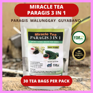 -Paragis 3 in 1 Herbal Tea with Malunggay and Guyabano 30 Bags.