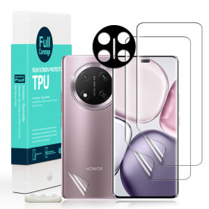 Ibywind For Honor Magic 7 Lite&X9c 5G Screen Protector(Pack of 2)with 1pc Metal Lens Protector1pc Carbon Fiber Back FIlmEasy Install Kit