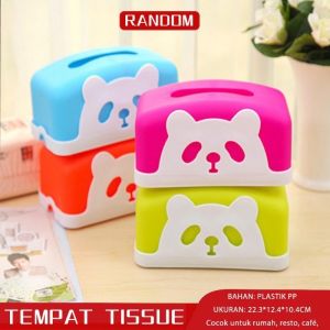 Tempat KOTAK TISSUE PLASTIK Motif Panda Unik Bahan Plastik Berkualitas Tahan Lama Warna Tidak Pudar