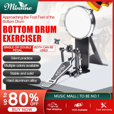 Minsine Drum Pad Musical Mute with Drum Pedal Durable for Training Beginner Drummer