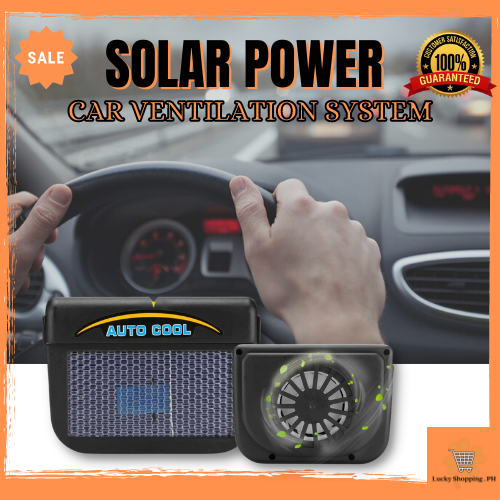 Solar Powered Car Ventilator & Exhaust Fan - 5000RPM, USB & Solar, With 3 Air Outlets