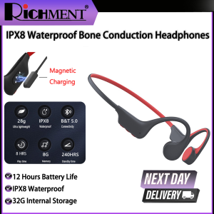 Bone Conduction Headphone For Swimming IPX8 Waterproof Wireless Bluetooth 5.3 Earphone MP3 Player With 32G RAM Sport Headset