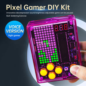 Bộ Bảng điều khiển trò chơi pixel điều khiển bằng giọng nói Bộ dụng cụ Hàn thực hành hàn tự làm MCU với các trò chơi giải đố | Thiết bị điện tử Relief căng thẳng sáng tạo