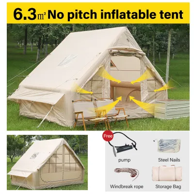 HEWOLF Camping Inflatable Tent 320*250*210CM Waterproof Large House Tent for 10 Person Family Travel