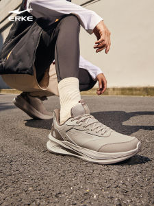 ERKE Mens Sports Shoes Leather Upper Water-Repellent Lingyue 2.0 Anti-Slip and Wear-Resistant Running Shoes