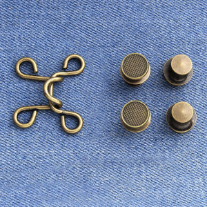 [Gnker] Detachable Retro Metal Snap Fastener Pants Pin for Jeans Adjustable Snap Buckles Sewing-Free