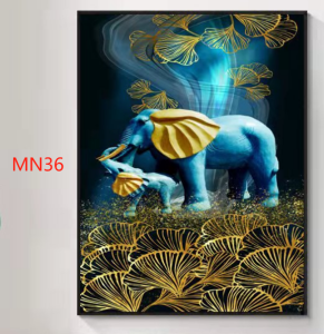 Himalaya Painting 35cmx50cm HorseElephantPeacock Frameless Waterproof Sintraboard Decorative Wall No Light