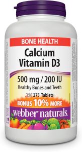 Viên Uống Canxi Calcium Vitamin D3 500 mg/200 IU Webber Natural