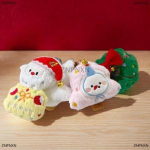 [COD] ZNPNXN Kawaii Cartoon Plush Santa Claus Christmas Tree Keychain Lovely Christmas Stuffed Doll Toys Backpack Pendant Accessories Gifts