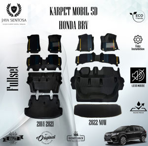 Karpet Mobil 5D Honda BRV 2014 - 2024 + Alas Kaki ( Keset ) Karpet 7D New Model Fullset