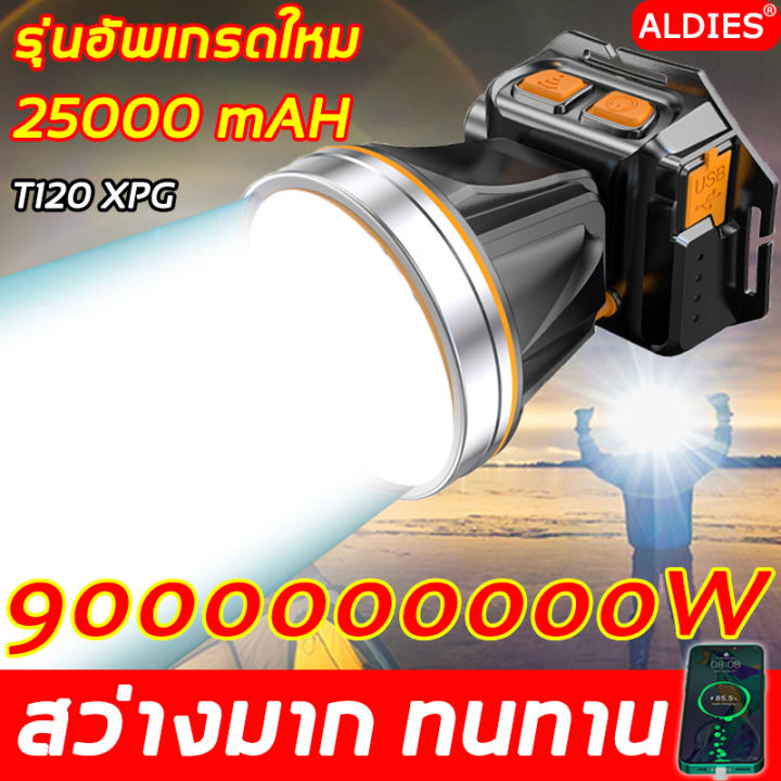【สว่างมากๆๆๆๆๆ 】ALDIES LED ไฟฉายคาดหัวแท้ ไฟฉายแรงสูง แท้ กันน้ํา ชาร์จ ...