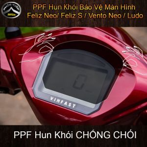 Miếng dán PPF màu Hun Khói bảo vệ mặt đồng hồ xe Điện Feliz Neo/ Feliz S / Vento Neo / Ludo PPF bóng gương xoá xước