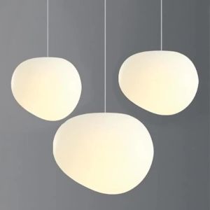 Nordic Creamy Style Cobblestone Small Pendant Lamp Simple Creative Bar Bedside Bedroom Porch Aisle Shop Decorative Lamps